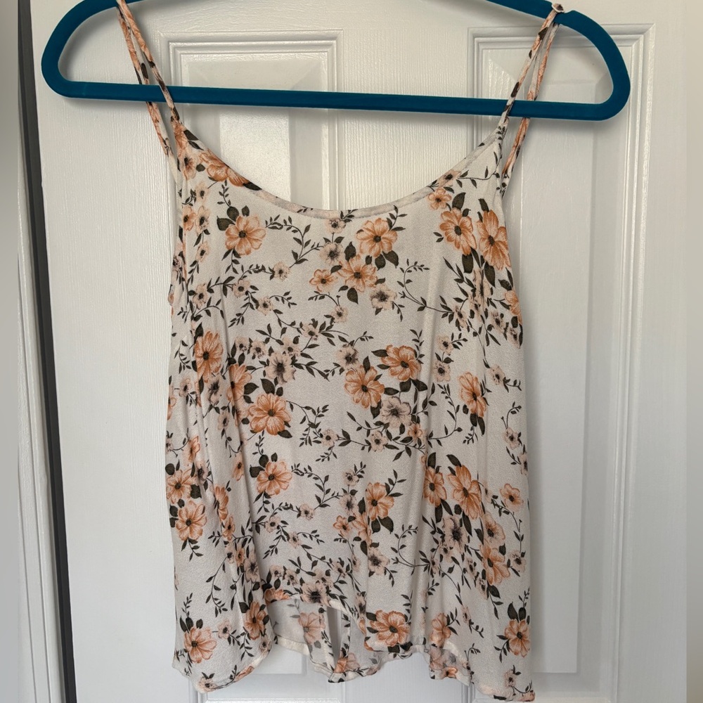 American Eagle Floral Open Back Top